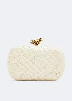 Клатч Bottega Veneta Knot Minaudiere, белый