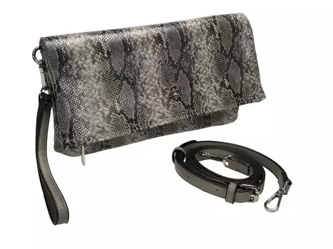 Клатч collezione alessandro und Umhngetasche Bea, цвет grau Schlange