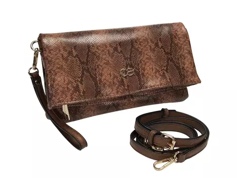 Клатч collezione alessandro und Umhngetasche Bea, цвет braun Schlange