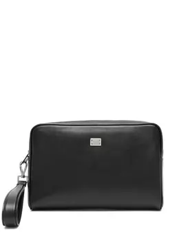 Клатч Dolce & Gabbana с бляшкой-логотипом, черный