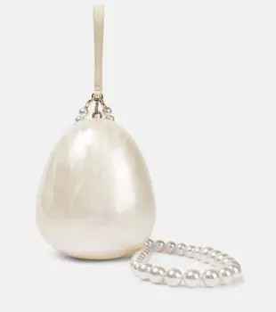 Клатч Egg с кожаной отделкой Simone Rocha, белый