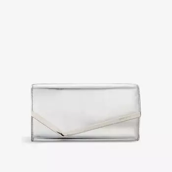 Клатч Emmie из зеркальной ткани Jimmy Choo, серебряный