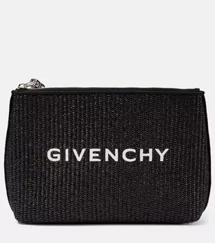 Клатч из рафии с логотипом Givenchy, черный