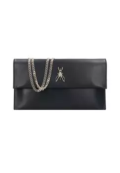 Клатч кожаный 11 см PATRIZIA PEPE, цвет Black Light Gold