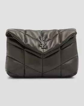 Клатч Lou Puffer YSL из стеганой кожи Saint Laurent, цвет Nero
