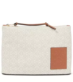 Клатч Paula's Ibiza Anagram из жаккардовой ткани Loewe, серый