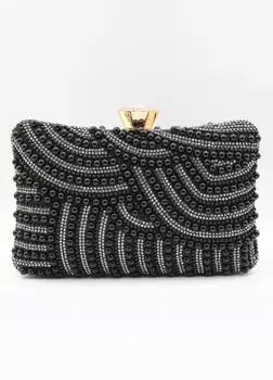 Клатч с жемчужным декором KOKO COUTURE, черный