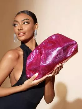Клатч Shein SXY с узором, ярко-розовый