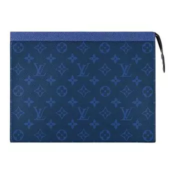 Клатч Voyage Monogram Eclipse Taiga Leather Mm Pacific Blue LOUIS VUITTON