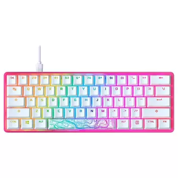 Клавиатура игровая механическая HyperX Alloy Origins 60 RGB, розовый, ангийская раскладка