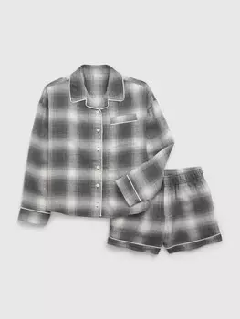 Клетчатая детская пижама Gap, серый