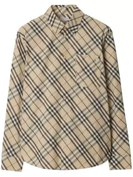 Клетчатая рубашка Burberry, нейтральный цвет