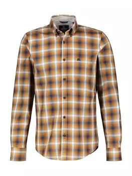 Клетчатая рубашка LERROS Regular fit Button Up Shirt, цвет beige/brown