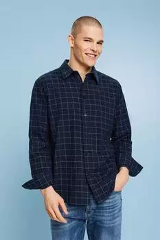 Клетчатая рубашка обычного кроя Esprit, синий