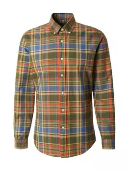 Клетчатая рубашка Polo Ralph Lauren Regular fit Button Up Shirt, оливковый