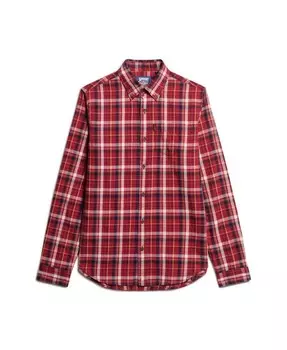 Клетчатая рубашка Superdry Regular fit Button Up Shirt, цвет red/dark red