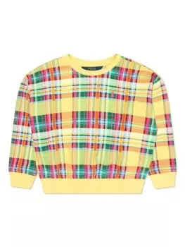 Клетчатая толстовка с логотипом Polo Pony Ralph Lauren Kids, желтый