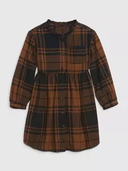 Клетчатое платье Gap, коричневый