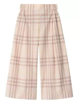 Клетчатые брюки Burberry Kids, нейтральный