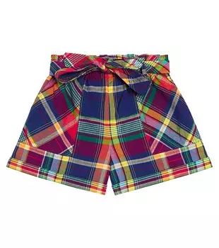 Клетчатые хлопковые шорты Polo Ralph Lauren Kids, мультиколор