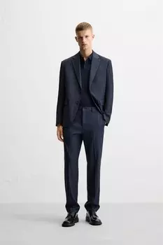 Клетчатые костюмные брюки ZARA, синий