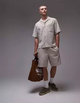 Клетчатые шорты Topman в камне