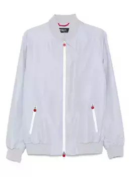 Клетчатый бомбер на молнии Kiton, серый