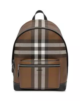 Клетчатый и кожаный рюкзак Burberry