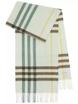 Клетчатый шарф Burberry, белый