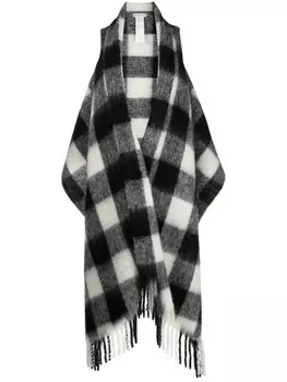 Клетчатый шарф Woolrich, черный