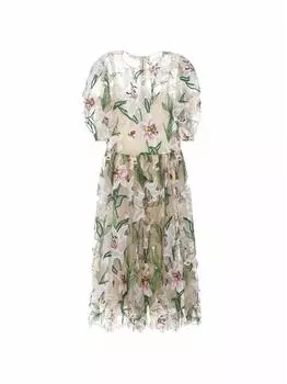 Коктейльное платье с цветочной вышивкой Dolce&Gabbana