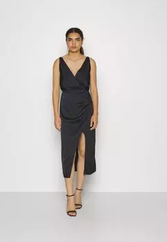 Коктейльное платье / Вечернее платье CRINKLE SHELL MINI DRESS Abercrombie & Fitch, черный