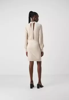 Коктейльное платье / Вечернее платье VMAURORA BOW SHORT DRESS Vero Moda Tall, бежевый