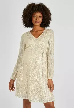 Коктейльное платье / Вечернее платье SEQUIN MINI MATERNITY JoJo Maman Bb, бежевый