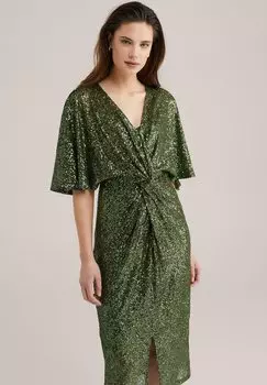Коктейльное/вечернее платье WE Fashion, темно-зеленый