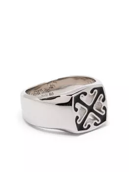 Кольцо Enamel Arrow Off-White, серебряный