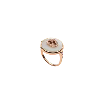 Кольцо Gucci Interlocking из розового золота с бриллиантами