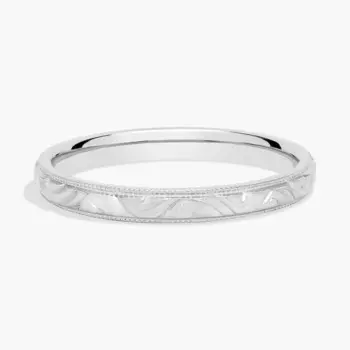 Кольцо Milgrain Swirl Stackable из 18-каратного белого золота (2 мм) Blue Nile