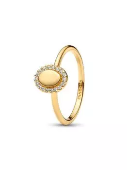 Кольцо Pandora Engravable Oval Halo Ring, золото