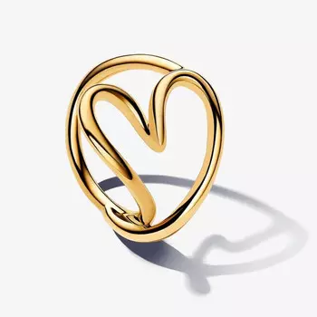 Кольцо Pandora Essence Organically Shaped Heart, золото