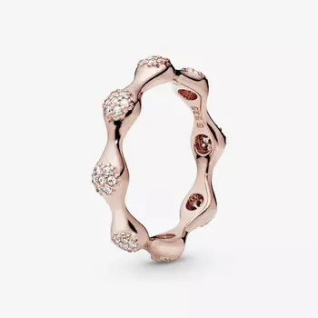Кольцо Pandora Timeless Pave Modern Love Pods, розовое золото