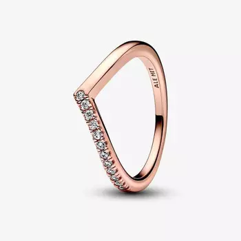 Кольцо Pandora Timeless Wish Half Sparkling, розовое золото
