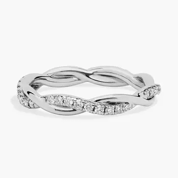 Кольцо Petite Twist Diamond Eternity из платины (1/3 карата) Blue Nile