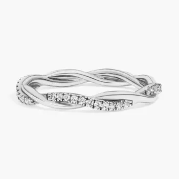 Кольцо Petite Twist Diamond Eternity из 14-каратного белого золота (1/5 карата) Blue Nile