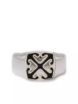 Кольцо с логотипом Arrow Off-White, серебряный
