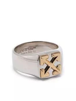 Кольцо с логотипом Arrow Off-White, серебряный