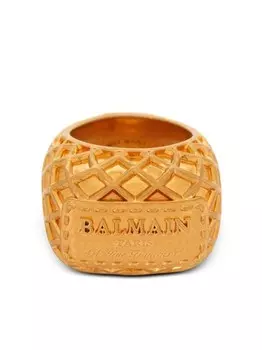 Кольцо Signature с тиснением Balmain, золотой