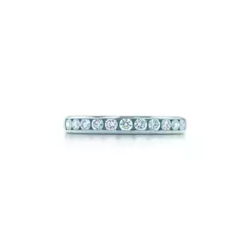 Кольцо Tiffany & Co. Setting Wedding Band, 3 мм, платина/бриллианты