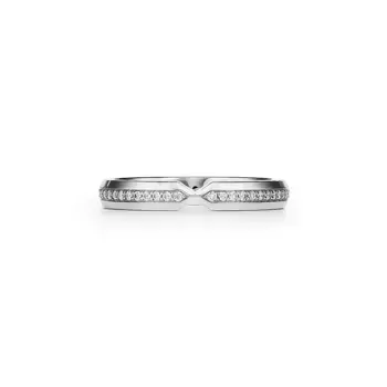 Кольцо Tiffany & Co. The Tiffany Setting Nesting Narrow Band, платина/бриллианты