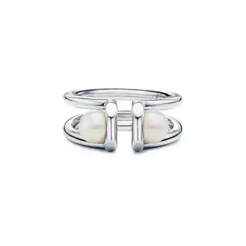 Кольцо Tiffany & Co. Tiffany & Co. Hardwear Double, серебро/жемчуг